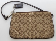 Coach Light Dark Brown Wristlet with Tag