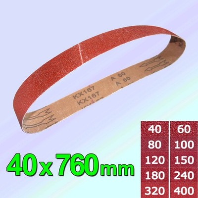 Schleifbänder 40x760mm Gewebe Schleifband Bänder Körnung P40-P400 / 1-50 Stück