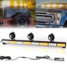 Led Emergency Strobe Light Bar Amber White Windshield Warning Traffic Advisor