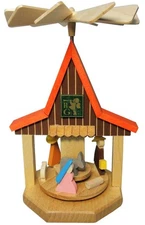 1751G - Richard Glaesser Pyramid - Mini House Nativity - 5"H x 3.5"W x 3"D