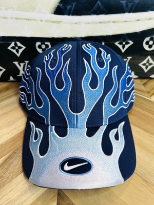 Authentic Nike Y2K Blue Flames Hat Air Max Tuned Running Rare L/XL