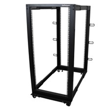 StarTech 25U Flat Pack Adjustable Depth Open Frame 4 Post Server Rack