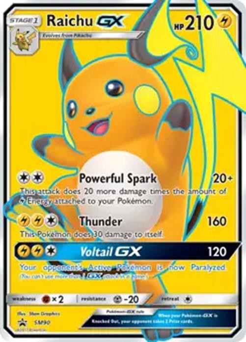 Raichu GX - SM90 - Pokemon Sun & Moon Promo Ultra Rare Card NM