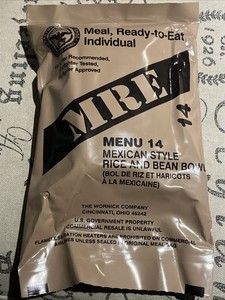 Collectible Meal Ready To Eat Military MRE MENU NO 14 Rice And Bean Bowl 2025