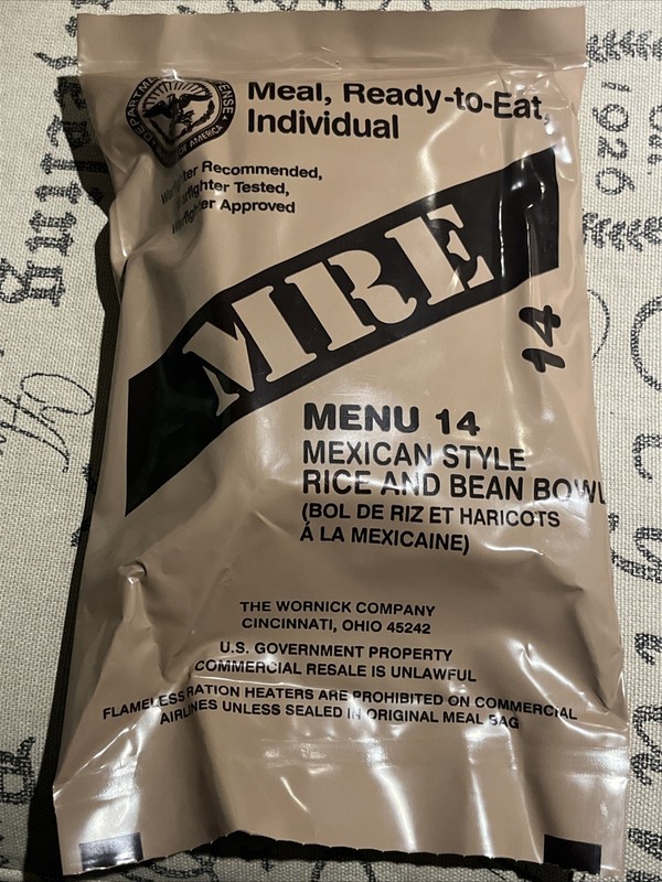 Collectible Meal Ready To Eat Military MRE MENU NO 14 Rice And Bean Bowl 2025