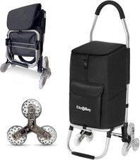 Ultra-Lightweight Foldable Stair-Climbing Shopping Cart for Groceries - 42L Capa