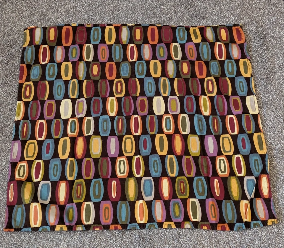 Crate Barrel Retro Squares Napkin (Set 4) Cotton Fabric Cloth MCM Multicolor - Image 2 of 4
