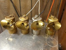 4 Antique Justrite xray brass Carbide Miner's Lamp all different nice Spade nick