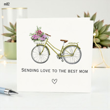 Sending Love to the Best Mom Card | Floral Bicycle Mother’s Day Card