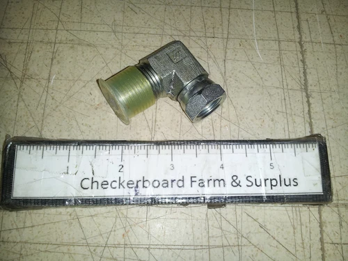 NOS Eaton Aeroquip 2047-6-8S Steel Pipe Swivel Fitting 90 Elbow 3/8" x 1/2"
