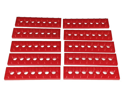 10 x LEGO Technic Platte Lochplatte 2x8 7 Löcher #3738 Rot
