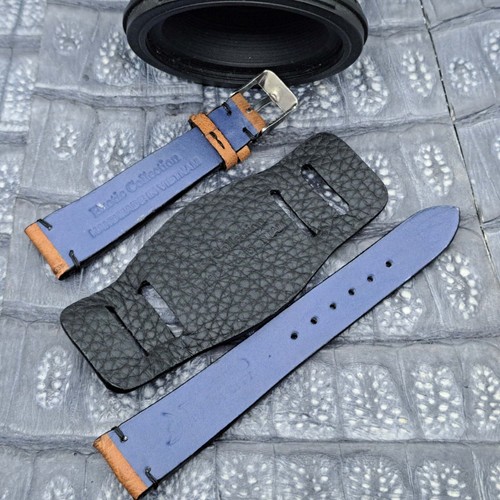 18mm/14mm Exotic Leather Bund Watch Band Military Fashion Minimalist Design - Picture 6 of 15