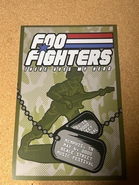Foo Fighters Memphis TN 2000 My Hero Cardstock Concert Tour Poster