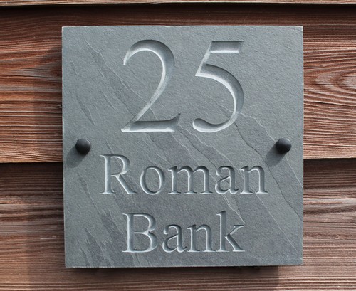 Naturschiefer tief graviert Haus Türschild Plakette 4 Größen jede Schriftart verfügbar  - Bild 17 von 17