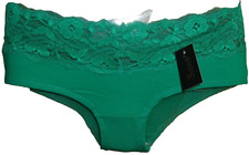 Frederick's of Hollywood "BRIDGET" Cotton  Lace Hipster Size: SMALL Green NWT
