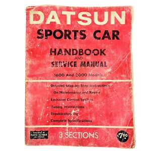 Datsun Sports Car Handbook Service Manual 1600/2000 Models | eBay