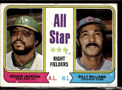 1974 Topps #338 All-Star Right Fielders (Reggie Jackson / Billy Williams)