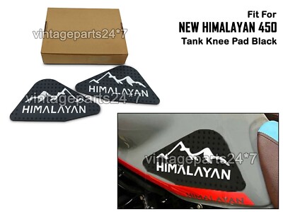 Fit Für Royal Enfield Neue Himalaya 450 Gummi Tank Knie Pad Schwarz & Weiß D1