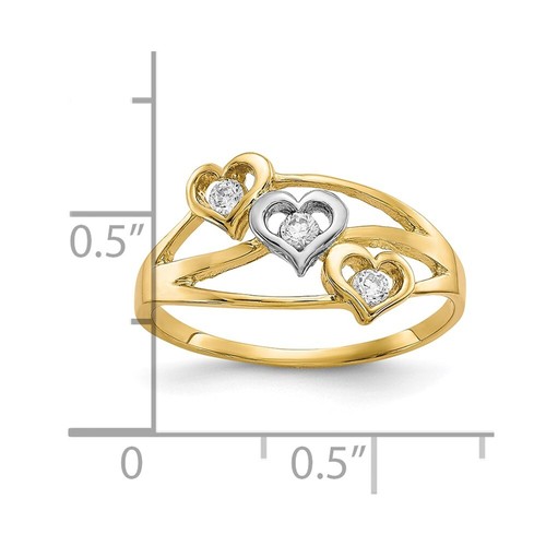 10k Yellow Gold Cubic Zirconia Engagement Ring Size 6 - 第 3/5 張圖片