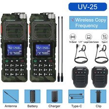 2X Baofeng UV-25 10W Walkie Talkie Long Range Tri-power Two Way Radio BT Mic 771