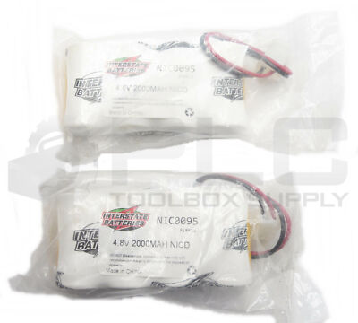 LOT OF 2 NEW SEALED INTERSTATE BATTERIES NIC0095 BATTERY 4.8V