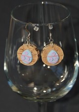 Pendientes de corcho de vino de huevo de Pascua ollas de oro, arcilla polimérica