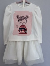 Baby Gap Ivory Skirt Tutu With Long Sleeve Shirt Top Sz 4 Valentines Day