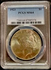1923 Peace Silver Dollar $1 PCGS MS64 ENN Coins