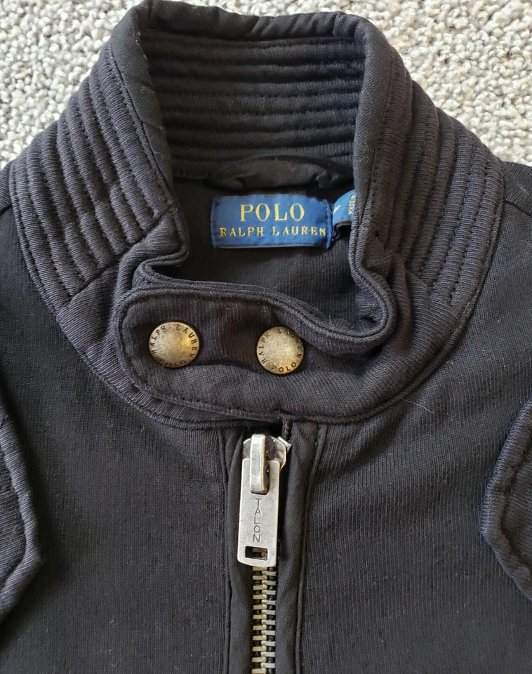 Polo Ralph Lauren Jacket Womens S P Black Motorcycle Moto Café Racer Biker Coat - Image 2 of 4