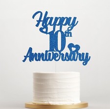 Personalised Wedding Anniversary Cake Topper, Glitter for 50th, 25th, 1st