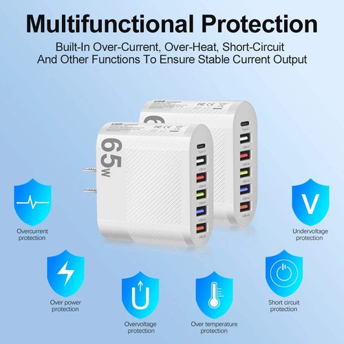 3.1A 5Ports USB Ladegerät PD Ladeadapter für Xiaomi iPhone 13 Samsung Handy - Bild 16 von 30