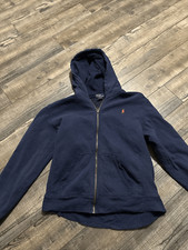 Polo Ralph Lauren Youth L 14-16 Jacket Blue Fleece Hoodie Red Pony