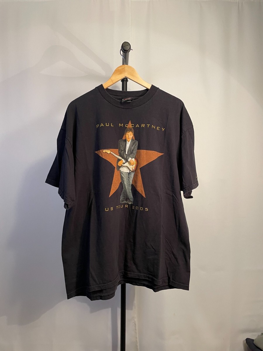 Vintage Paul Mccartney US Tour T Shirt Concert Jet Black Cotton