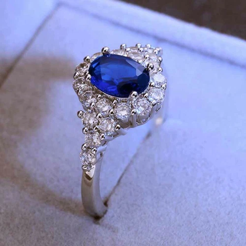 Fashion 925 Silver Filled Ring Oval Cubic Zircon Women Wedding Jewelry Sz 6-10 - Picture 16 of 32