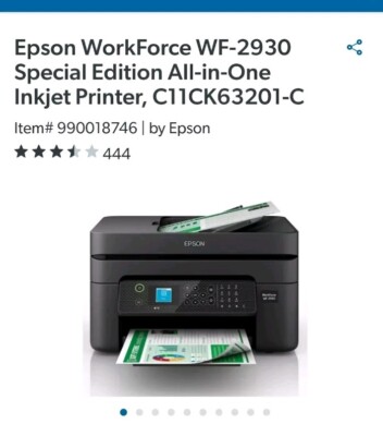 Epson WorkForce WF-2930 Special Edition All-in-One Inkjet Printer, C11CK63201-C