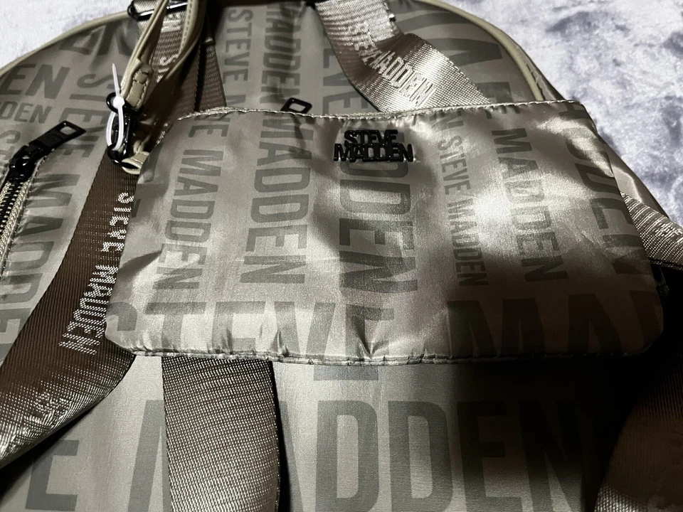 Steve Madden NYC Women's Nylon Backpack - One Size, Black Checker Chains W/pouch — 第 3/4 张图片