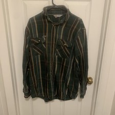 VTG Carhartt Flannel Plaid Shirt Made In USA Mens XL