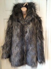 John Lewis Faux Fur Coat Size 12