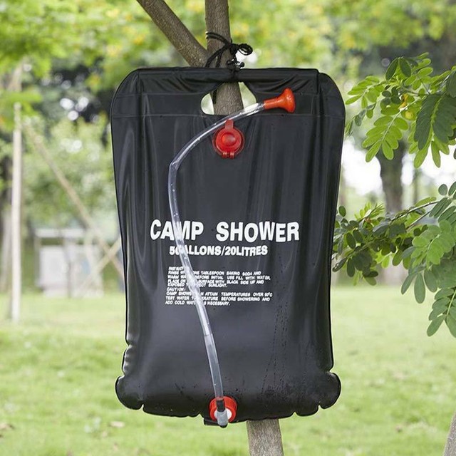 20L Portable Camping Shower Compact Solar Sun Heating Bath Bag Outdoor