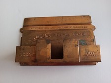 Vtg. Copper Plated Aladdin lamp Match, wick cleaner, Generator & Card Holder