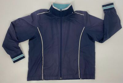$149 Sag Harbor Womens Blue Full-Zip Stand-Collar Athletic Coat Jacket Petite PL