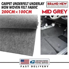 80" x 40" Mid Grey Carpet Underfelt Undelaynon Woven Felt Fabric Thick:2MM