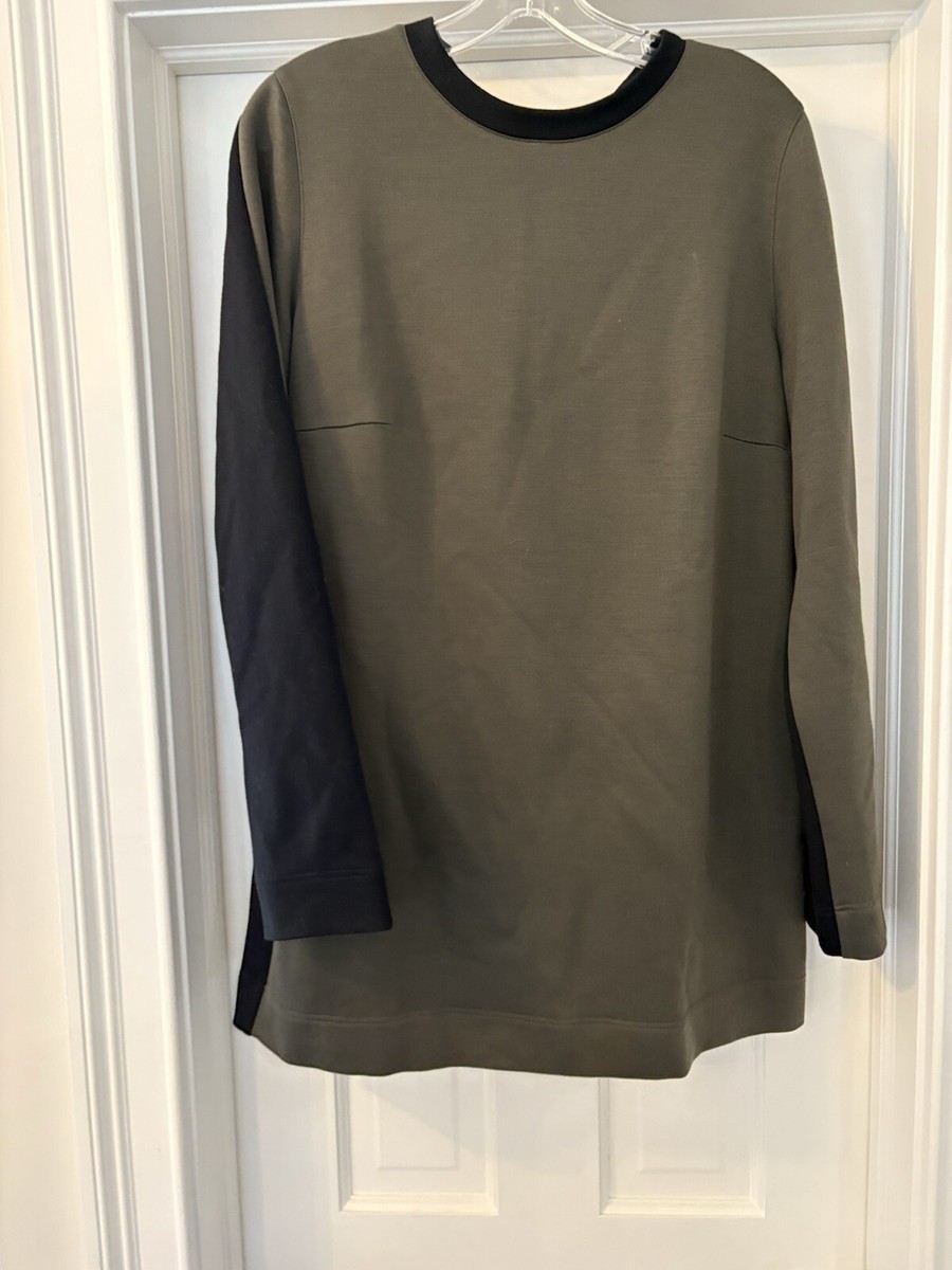 AKRIS Punto Olive & Black Tunic Mini Dress Stretch Viscose Sweatshirt Sz 12  EUC | eBay