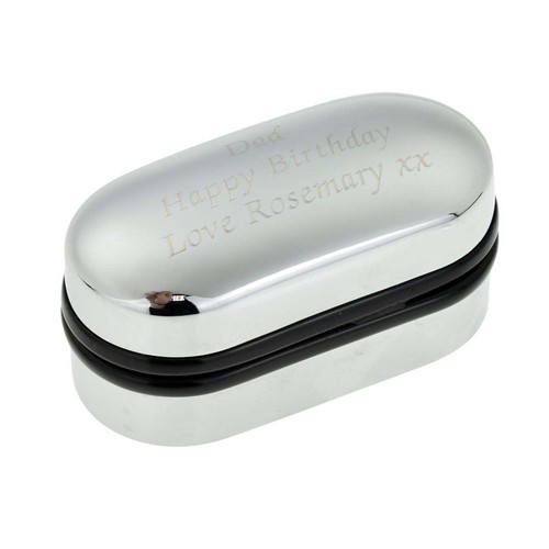 3D Fish Bones Skeleton Two Tone Design Tie Clip in a Personalised Engraved Box - Picture 2 of 4