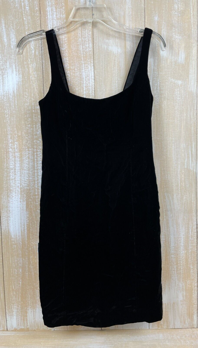 Ann Taylor Black Velvet Slip Party Cocktail Dress Lined Size 2 NWT