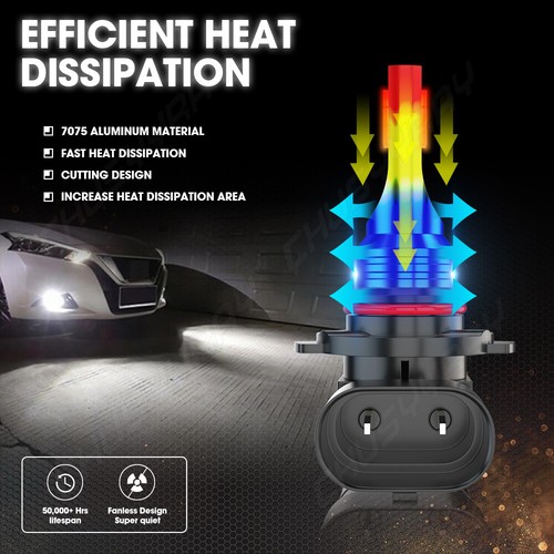 Pair H10 LED Fog Driving Light Bulbs Kit 9145 9140 White 6000K Super Bright 40W - Picture 7 of 9