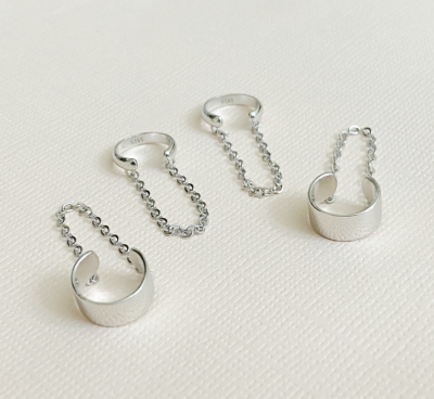 ANDYWEN 925 Sterling Silver Plain Flower Ear Cuff Non Piercing Clips Earcuff Earring 2021 Wedding Gift Simple Jewelry Pendiente - Foto 12