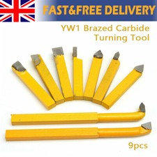 9 Pcs YW1 Carbide Tipped Lathe Metal Cutter Bit Cutting Set Turning 8x8mm New