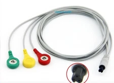 Electrode 3leads Lead Wire Cable For Prince 180B & PC 80B Portable ECG  Monitor