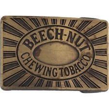 Beechnut Chewing Tobacco Chew Dip Snuff Smokeless 1980s Vintage Belt Buckle